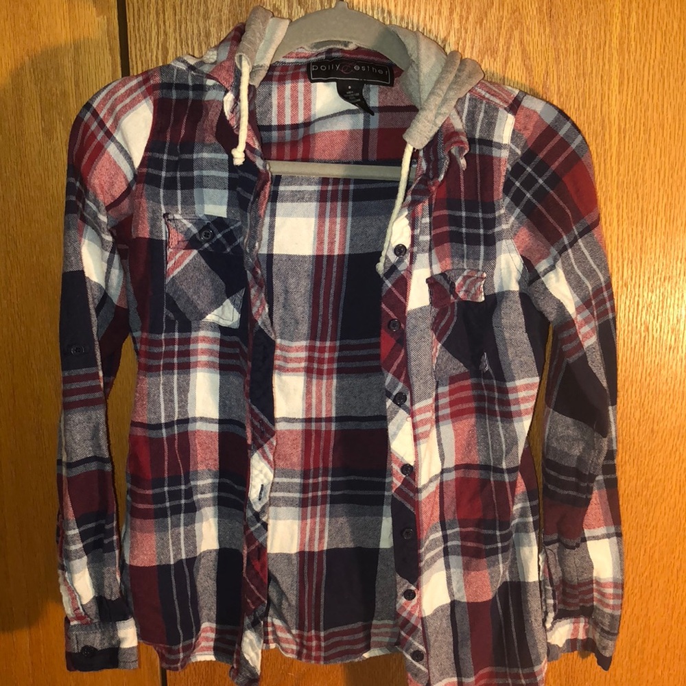 Long sleeve hooded flannel
